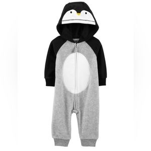 ⭐️3/$15 Carters penguin hooded zip up one piece